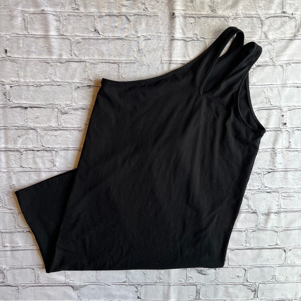 Torrid Black One Shoulder Dress Bodycon Knit Stretch Size "1" 14/16